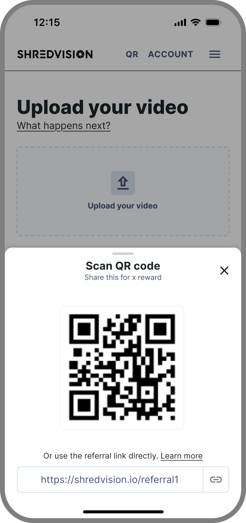 ShredVision QR code referral system