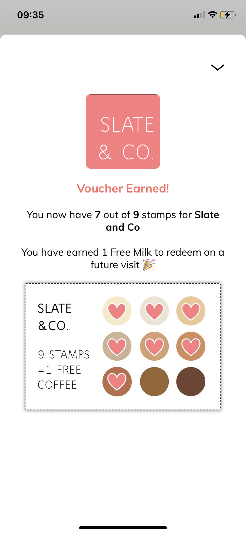 Squid redemption confirmation screen